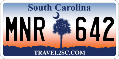 SC license plate MNR642