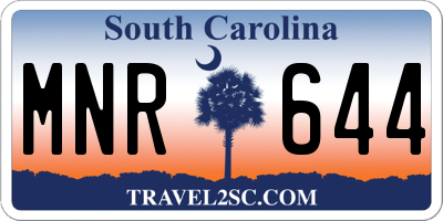 SC license plate MNR644
