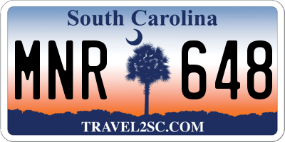 SC license plate MNR648