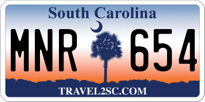 SC license plate MNR654