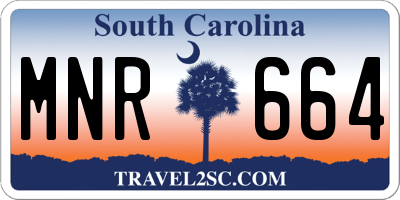SC license plate MNR664
