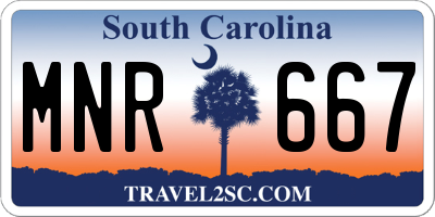SC license plate MNR667