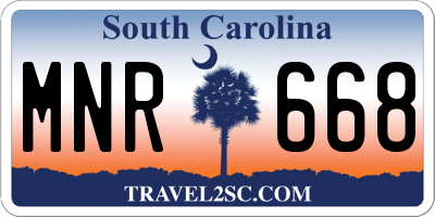 SC license plate MNR668