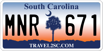 SC license plate MNR671