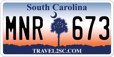 SC license plate MNR673