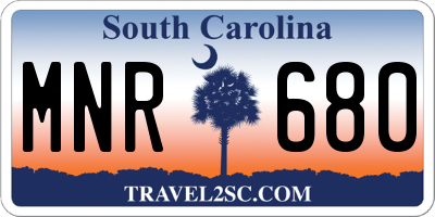 SC license plate MNR680
