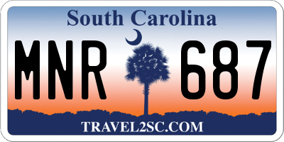 SC license plate MNR687