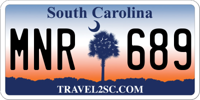 SC license plate MNR689