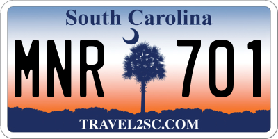 SC license plate MNR701