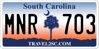 SC license plate MNR703