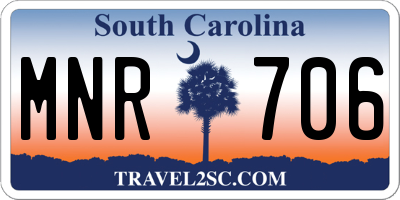 SC license plate MNR706