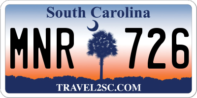 SC license plate MNR726