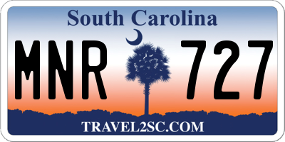 SC license plate MNR727