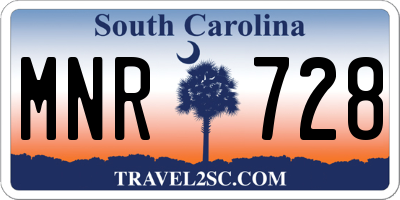 SC license plate MNR728