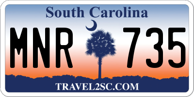 SC license plate MNR735