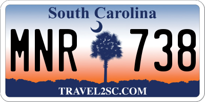 SC license plate MNR738