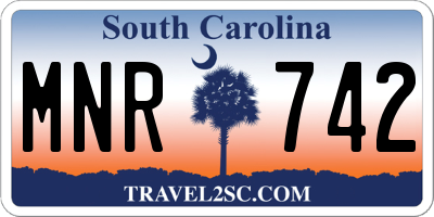SC license plate MNR742