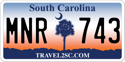 SC license plate MNR743