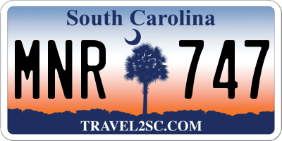 SC license plate MNR747