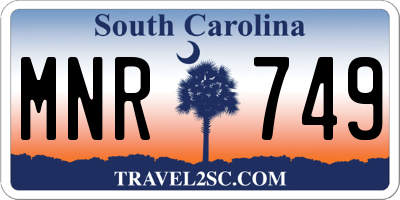 SC license plate MNR749
