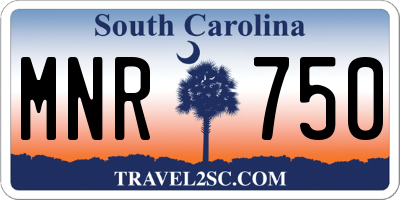 SC license plate MNR750
