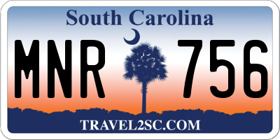 SC license plate MNR756
