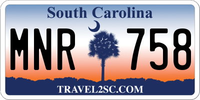 SC license plate MNR758