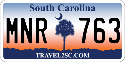 SC license plate MNR763