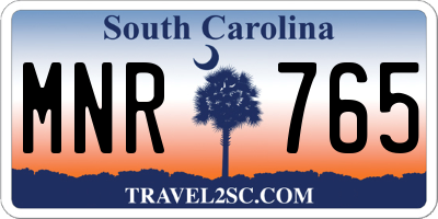 SC license plate MNR765