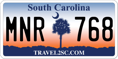 SC license plate MNR768