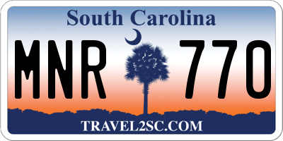 SC license plate MNR770