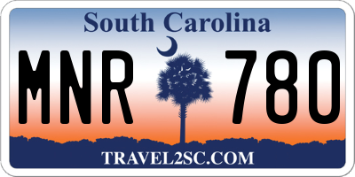 SC license plate MNR780