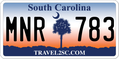 SC license plate MNR783