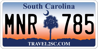 SC license plate MNR785