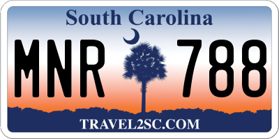 SC license plate MNR788
