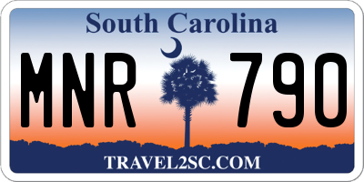 SC license plate MNR790