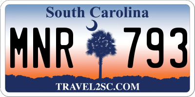 SC license plate MNR793