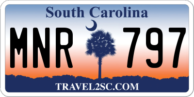 SC license plate MNR797