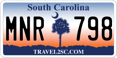 SC license plate MNR798