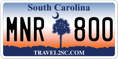 SC license plate MNR800