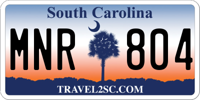 SC license plate MNR804