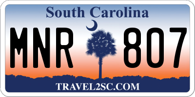 SC license plate MNR807