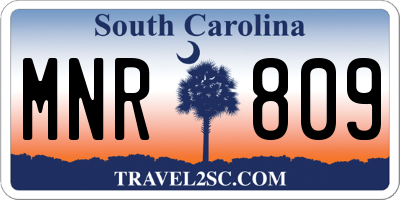 SC license plate MNR809