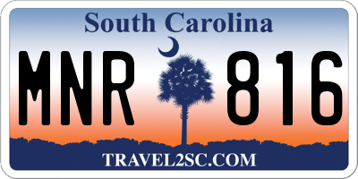SC license plate MNR816