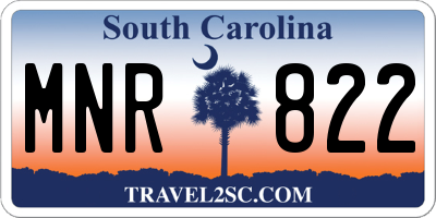 SC license plate MNR822