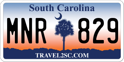 SC license plate MNR829