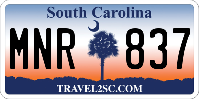 SC license plate MNR837