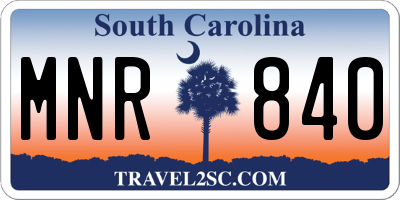 SC license plate MNR840