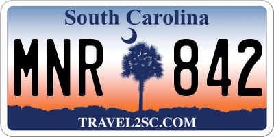 SC license plate MNR842