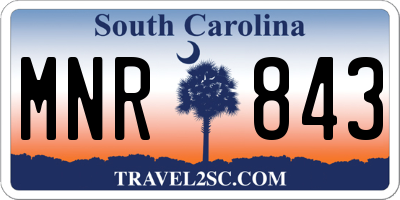 SC license plate MNR843